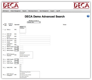 Online MSDS Advanced Search